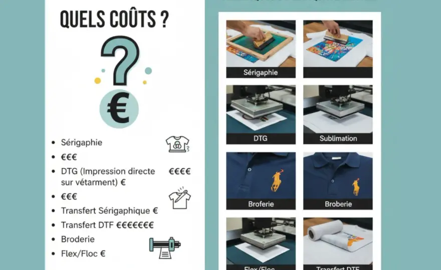 Marquage textile - DTG, DTF, Sublimation, Broderie - Guide