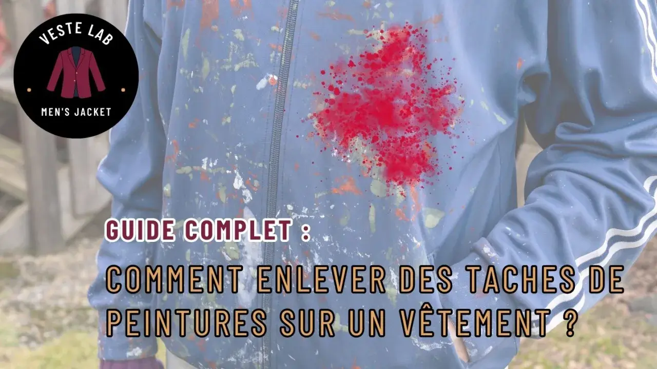 Guide complet : comment enlever des taches de peinture sur un vêtement, comme cette doudoune éclaboussée.